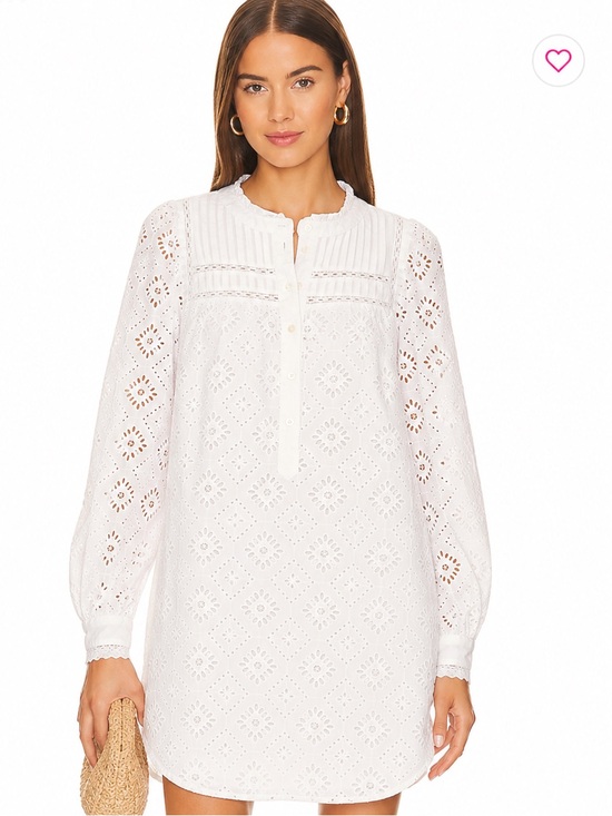 Oui Dresses & Skirts - OUI Eyelet Embroidered Cotton Tunic Dress | White  cream